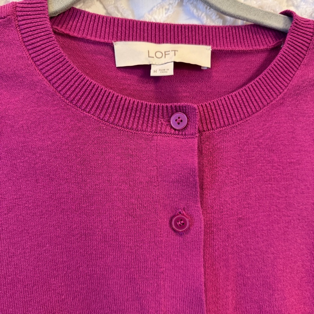 Loft Magenta Cardigan - Picture 2 of 4